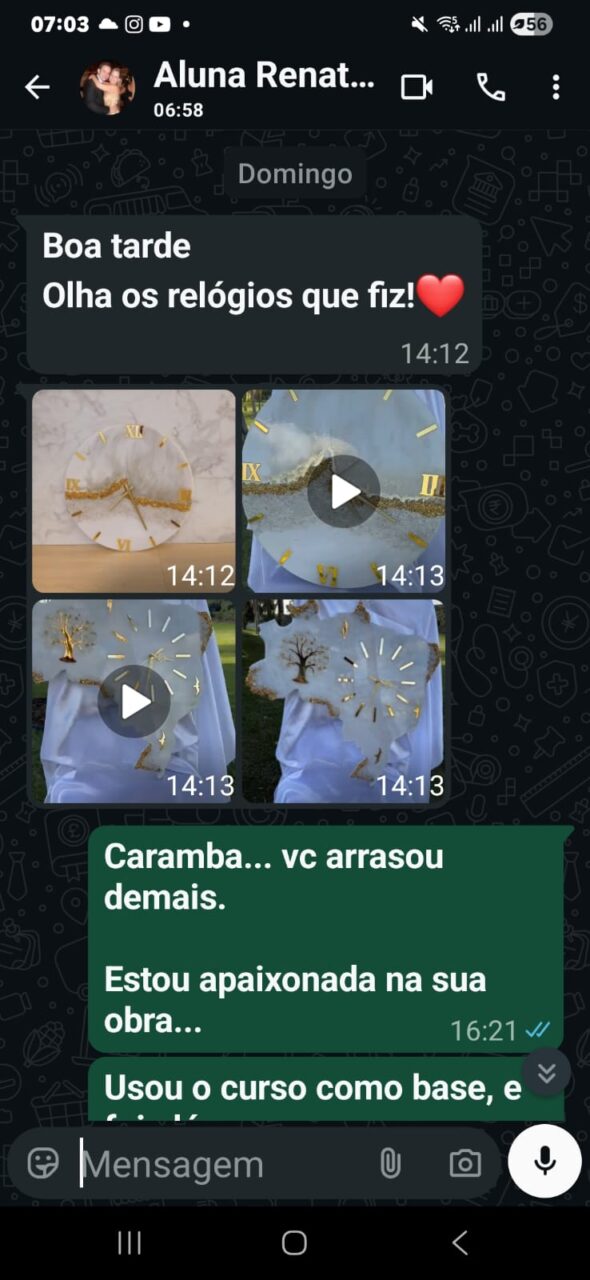 Depoimento real de aluna da Oficina